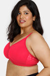 Zivame True Curv Laminated Cup Non Wired Full Coverage Super Support Bra - Rose Red — thumbnail 3